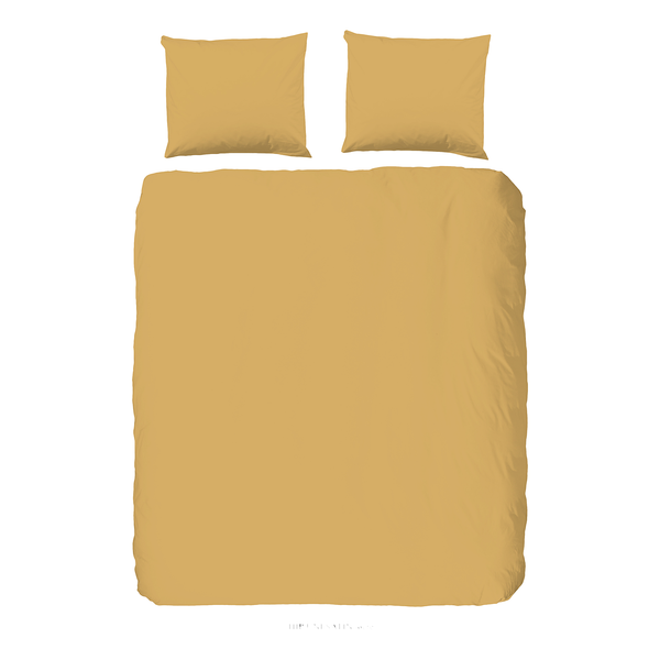 Bettwäsche 0280 - Baumwolle-Satin - Ocker - 140 x 200/220 cm + Kissen 70 x 60 cm
