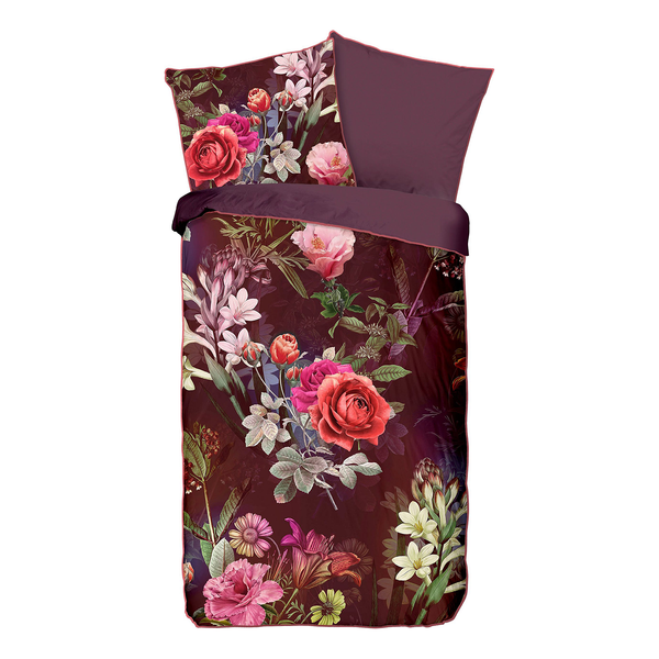 Bettwäsche Simone - Organic Baumwolle -Satin - Bordeaux - 140 x 200/220 cm + Kissen 70 x 60 cm