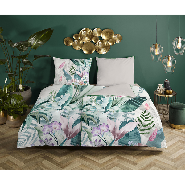 Bettwäsche Verdi - Organic Baumwolle-Satin - Weiß - 155 x 200 cm + Kissen 80 x 80 cm