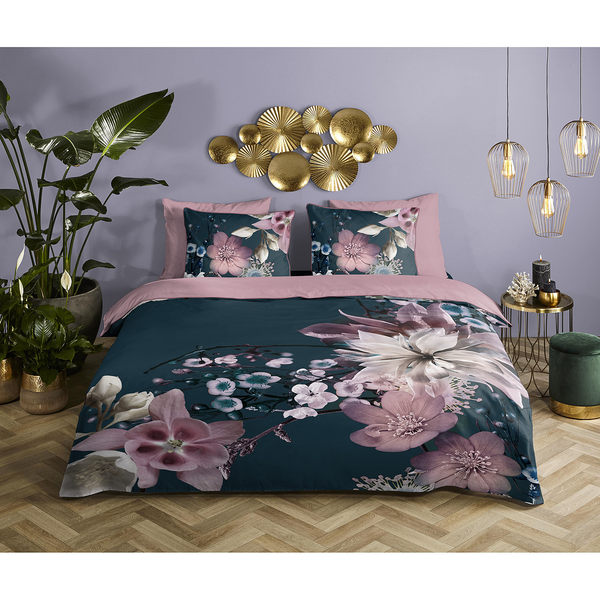 Bettwäsche Guana - Organic Baumwolle-Satin - Rosa - 140 x 200/220 cm + Kissen 70 x 60 cm
