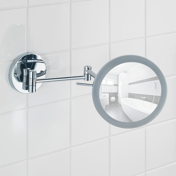 Power-Loc LED-Wandspiegel Aura - 5-fache Vergrößerung - Chrom