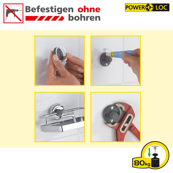 Power-Loc LED-Wandspiegel Aura - 5-fache Vergrößerung - Chrom