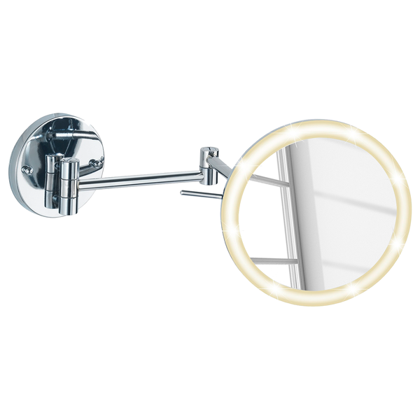 Power-Loc LED-Wandspiegel Aura - 5-fache Vergrößerung - Chrom