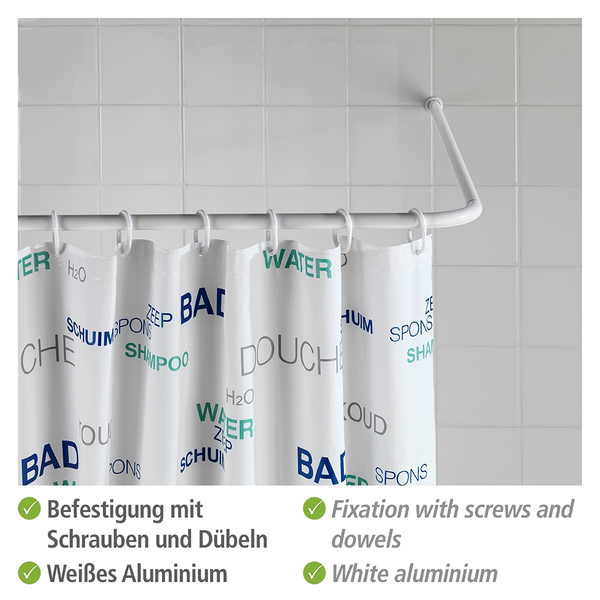 Winkelstange Universal - Aluminium / ABS-Kunststoff - Weiß