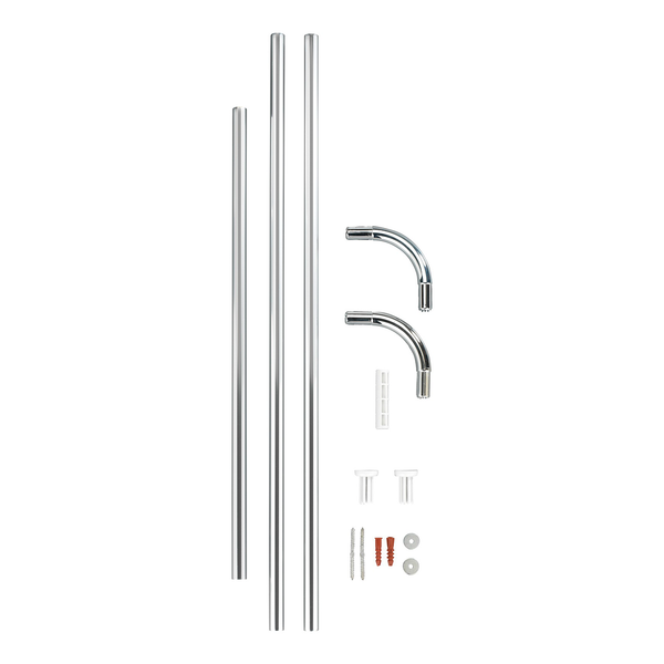 Winkelstange Universal - Aluminium / ABS-Kunststoff - Chrom