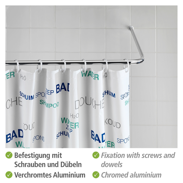 Winkelstange Universal - Aluminium / ABS-Kunststoff - Chrom
