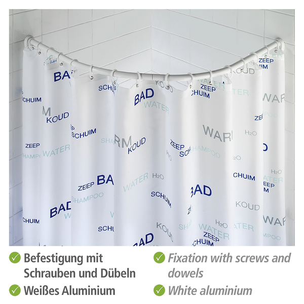 Rundduschstange Dione - Aluminium / ABS-Kunststoff - Weiß
