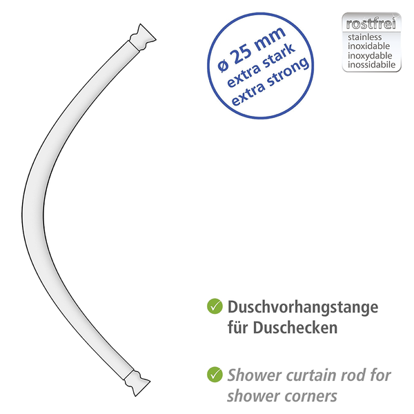 Rundduschstange Dione - Aluminium / ABS-Kunststoff - Weiß