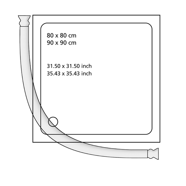 Rundduschstange Dione - Aluminium / ABS-Kunststoff - Weiß