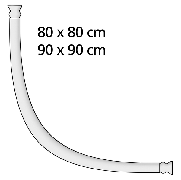 Rundduschstange Dione - Aluminium / ABS-Kunststoff - Weiß