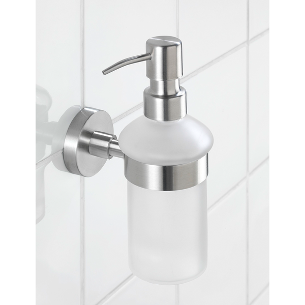 Seifenspender Bosio - Milchglas / Edelstahl - Füllmenge: 200 ml - Matt