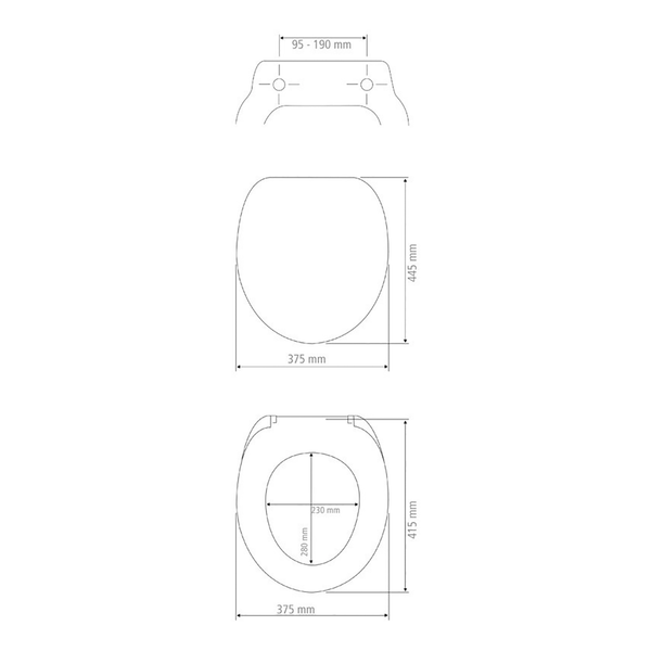 WC-Sitz Delos Family - Edelstahl - Weiß