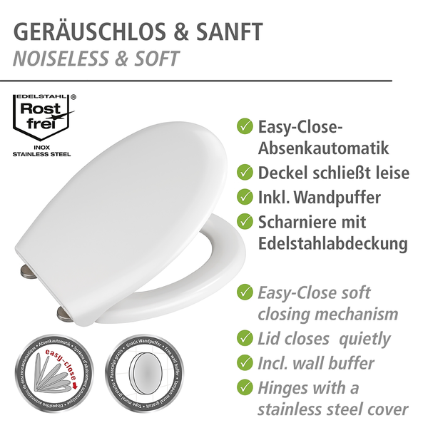 WC-Sitz Gubbio - Edelstahl - Weiß