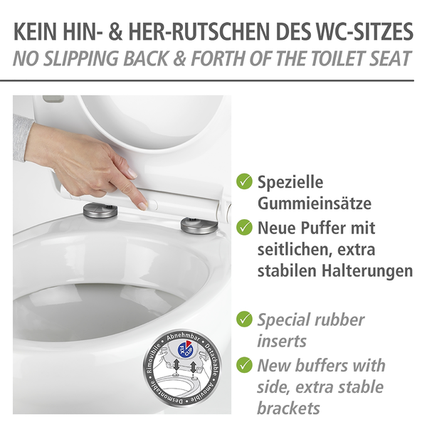 WC-Sitz Gubbio - Edelstahl - Weiß
