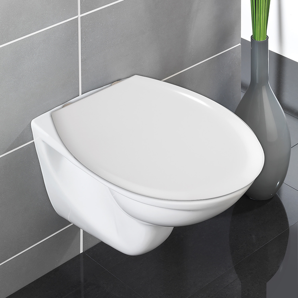 WC-Sitz Gubbio - Edelstahl - Weiß