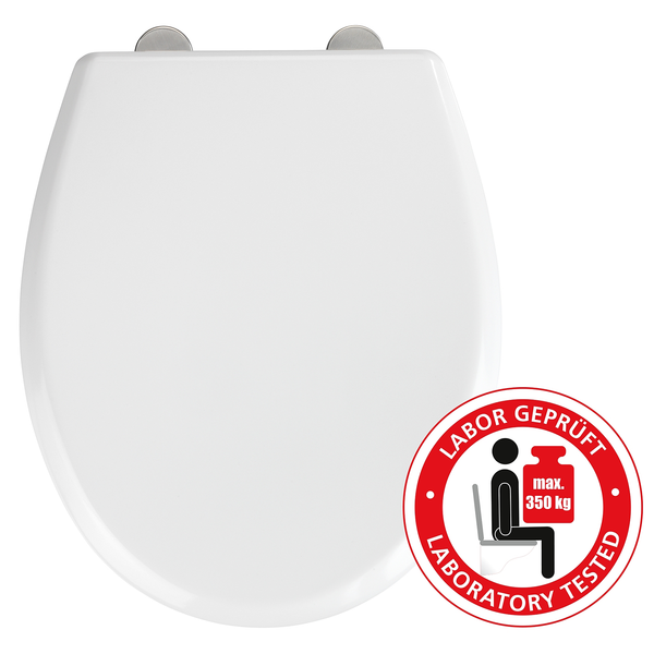 WC-Sitz Gubbio - Edelstahl - Weiß