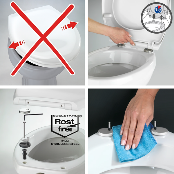WC-Sitz Gubbio - Edelstahl - Weiß