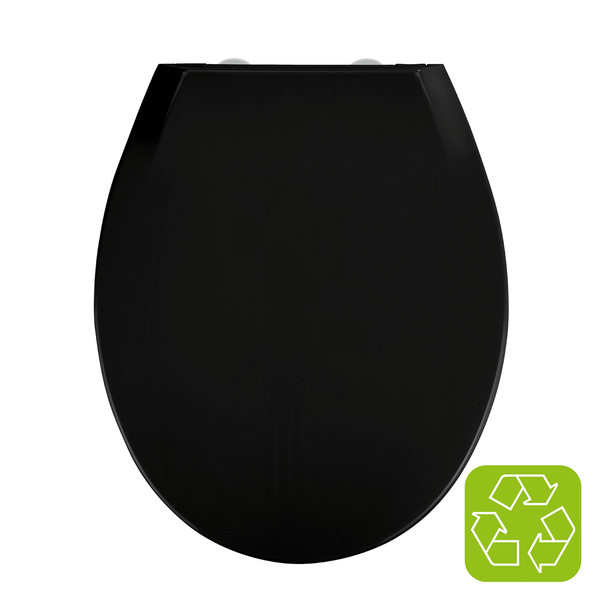 Premium WC-Sitz Kos - Edelstahl / Polypropylen - Schwarz - Schwarz