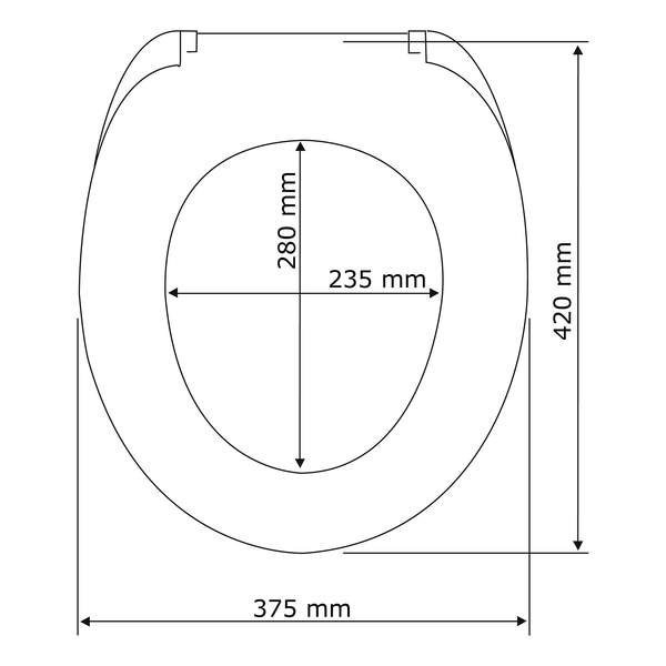 Premium WC-Sitz Kos - Edelstahl / Polypropylen - Schwarz - Schwarz