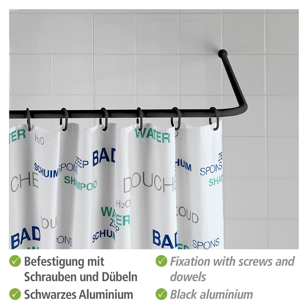 Winkelstange Universal - Aluminium / ABS-Kunststoff - Schwarz