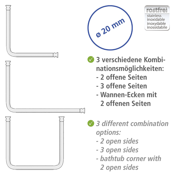 Winkelstange Universal - Aluminium / ABS-Kunststoff - Schwarz