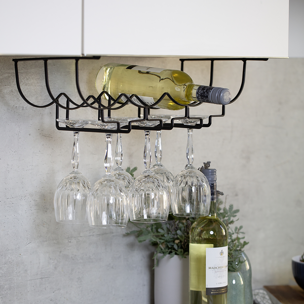 Flaschenhalter Klea - Edelstahl - Schwarz