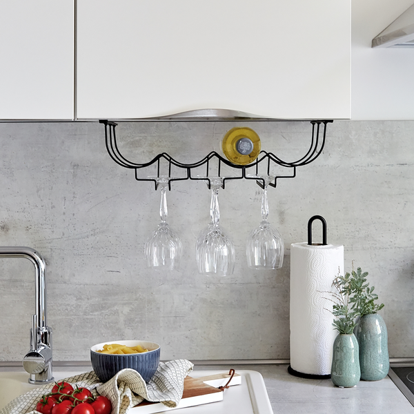 Flaschenhalter Klea - Edelstahl - Schwarz