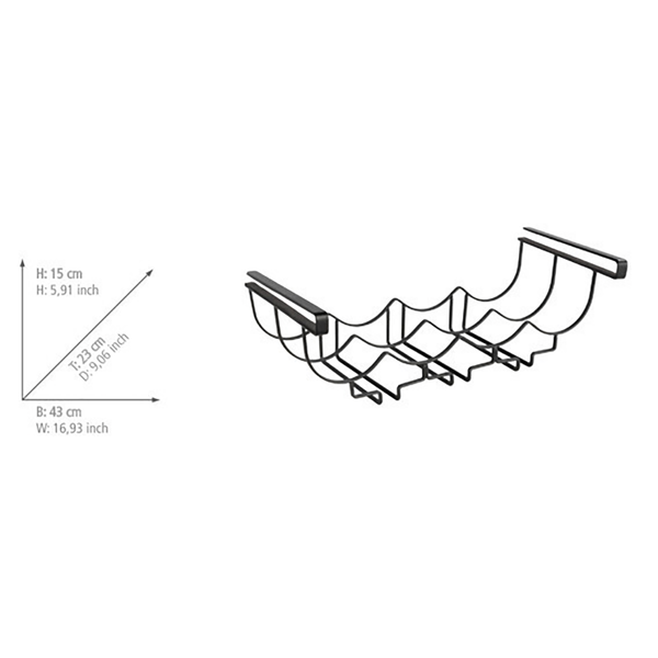 Flaschenhalter Klea - Edelstahl - Schwarz