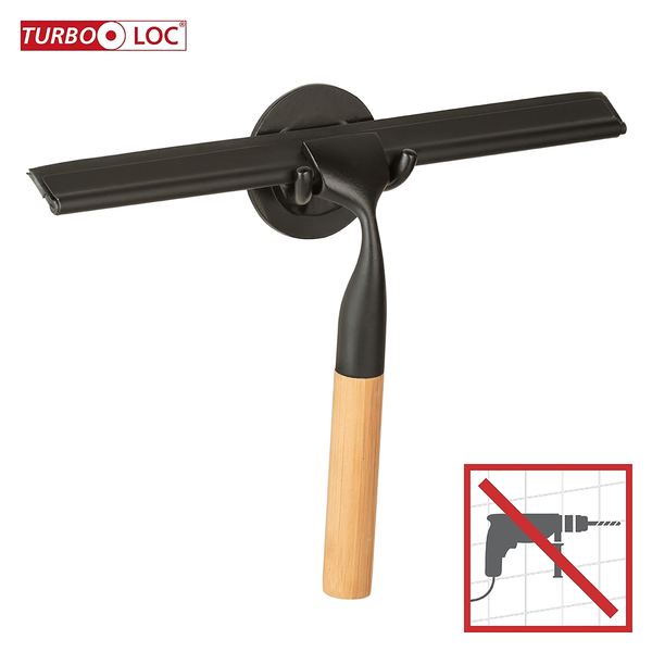 Turbo-Loc Duschabzieher Bambusa - Edelstahl - Schwarz / Natur