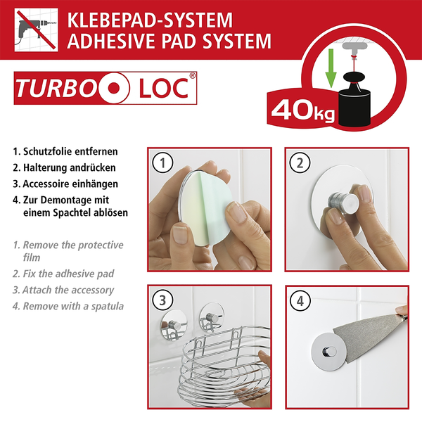 Turbo-Loc Duschabzieher Bambusa - Edelstahl - Schwarz / Natur