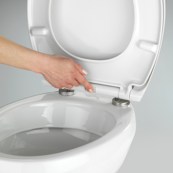 Premium WC-Sitz Samos - Edelstahl - Weiß
