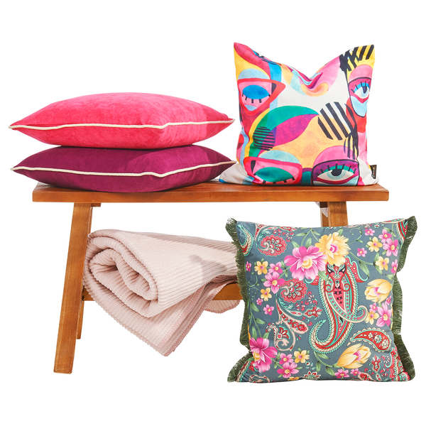 Kissenhülle Indian Summer I - Samt - Mehrfarbig - 45 x 45 cm