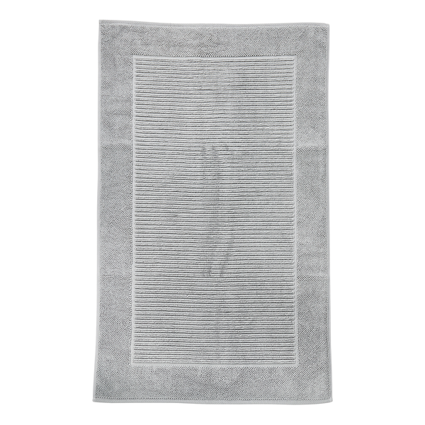 Badteppich Damian - Baumwollstoff - Silber - 70 x 120 cm