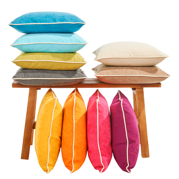 Kisssenhülle Joy - Samt - Grau - 65 x 65 cm