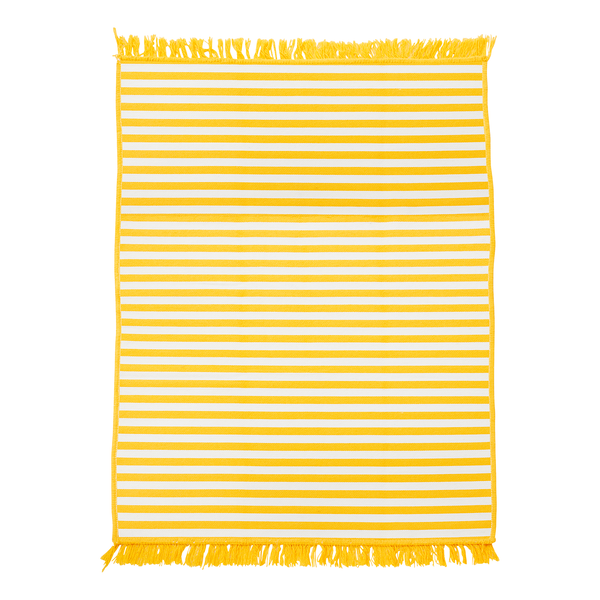 Outdoorteppich Streifen - Mischgewebe - Gelb / Weiß - 120 x 180 cm