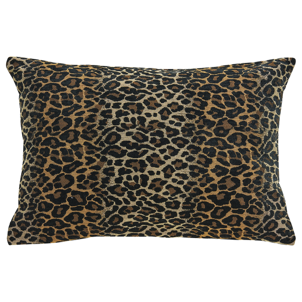 Kissenhülle Leopard - Webstoff - Braun / Beige - 40 x 60 cm
