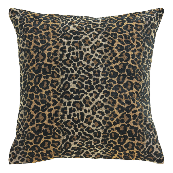 Kissenhülle Leopard - Webstoff - Braun / Beige - 45 x 45 cm