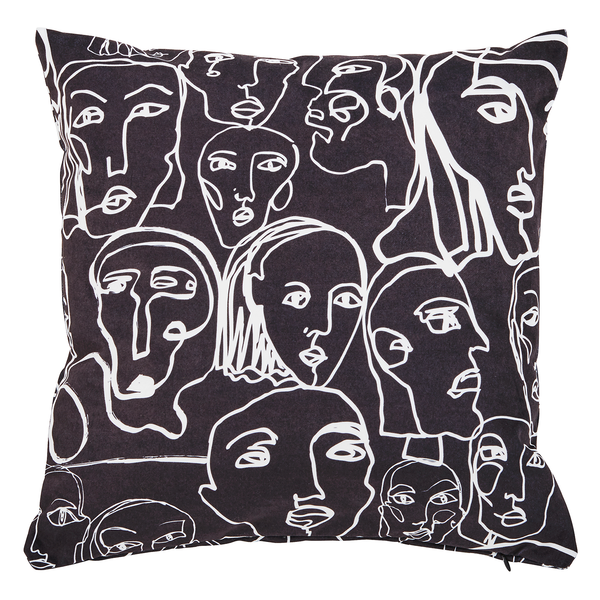 Kissenhülle Black Crowd - Samt - Schwarz