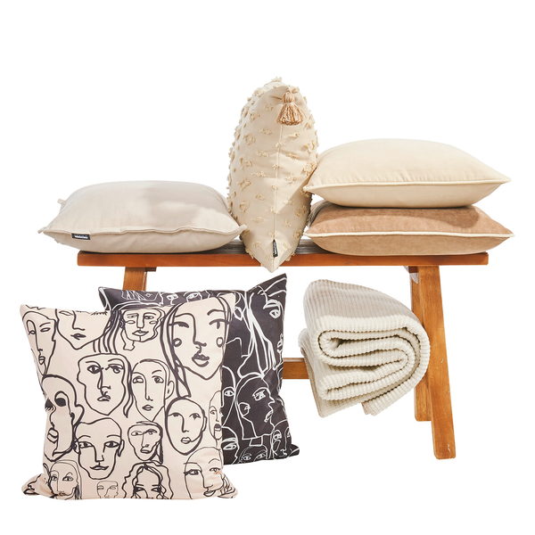 Kissenhülle Black Crowd - Samt - Schwarz