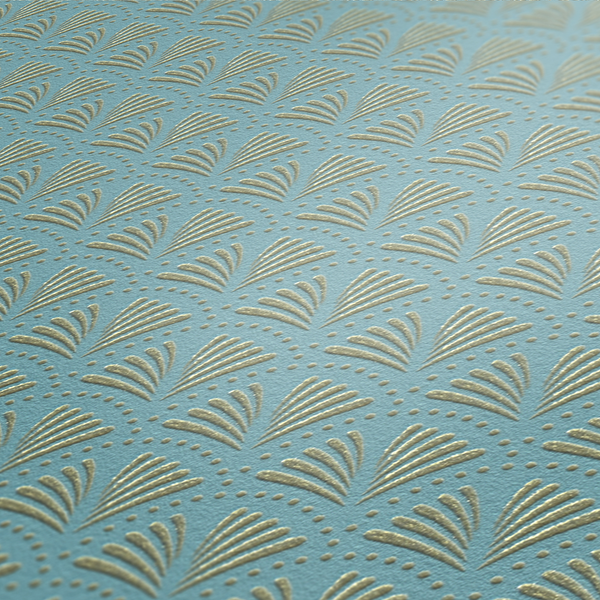Vliestapete Art Deco I - Vlies - Türkis