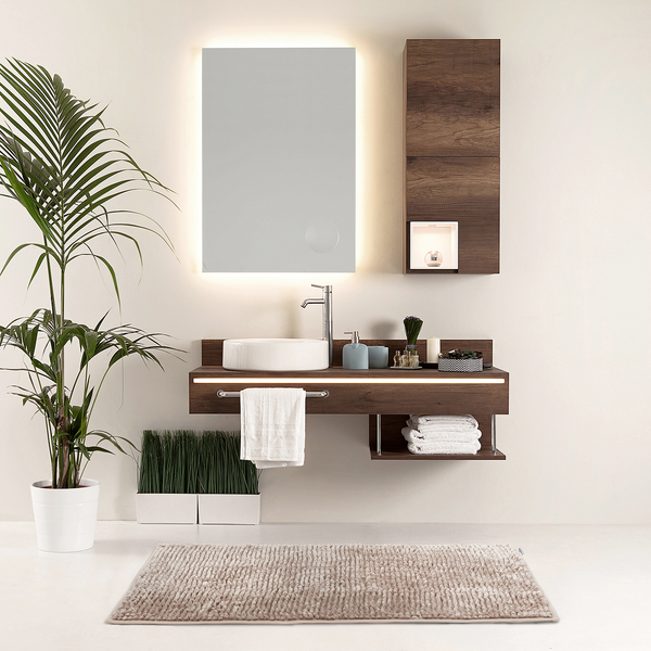Badematte-Set Ati (2-teilig) - Polyester - Altrosa