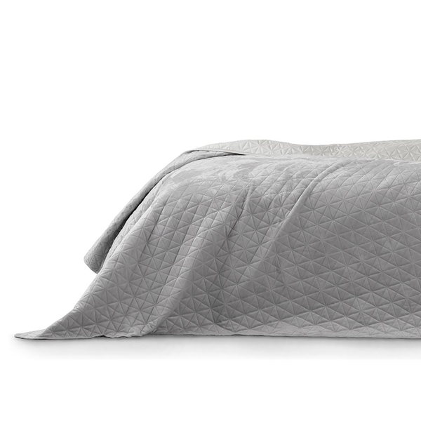 Tagesdecke Aila II - Polyester / Velvet - Silber - 240 x 260 cm