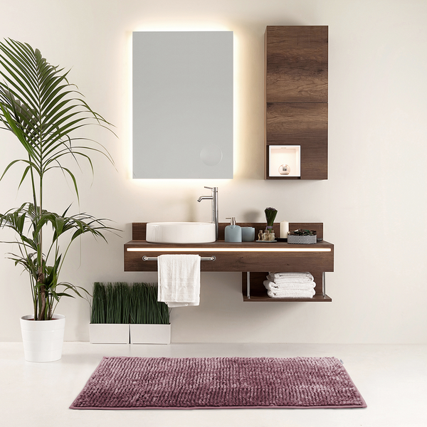 Badematte Ati - Polyester - Mauve - 60 x 90 cm