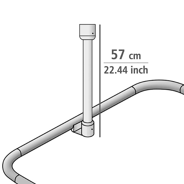 Deckenstütze für Duschstange - Aluminium / Kunststoff - Weiß