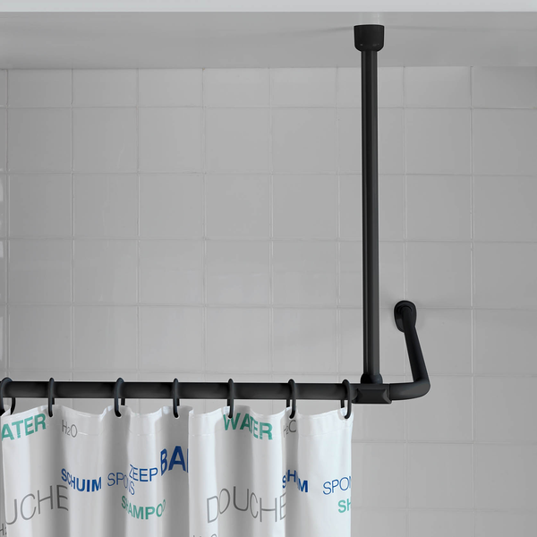 Deckenstütze für Duschstange - Aluminium / Kunststoff - Schwarz
