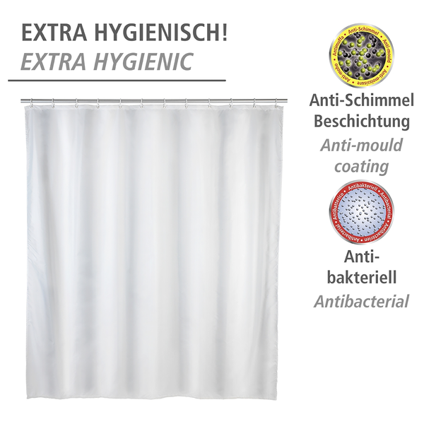 Duschvorhang Uni III - Polyester - Weiß