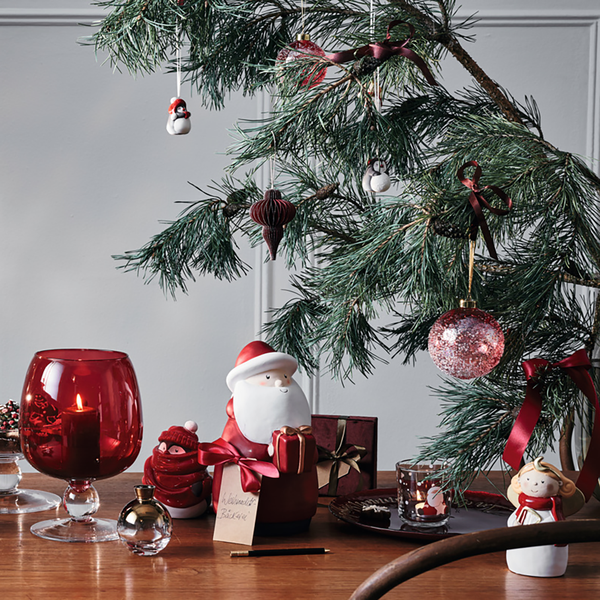 Engel und Nikolause Natale (6-teilig) - Keramik - Weiß / Rot - Höhe: 10 cm