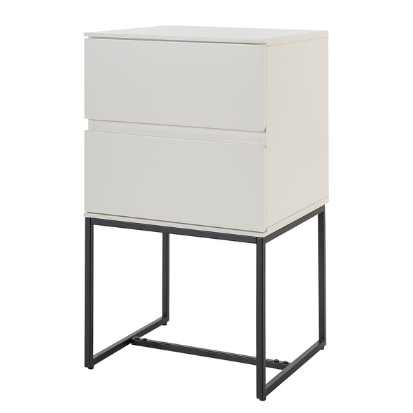 Nachtkommode Zaddy 75 cm - Weiß / Schwarz