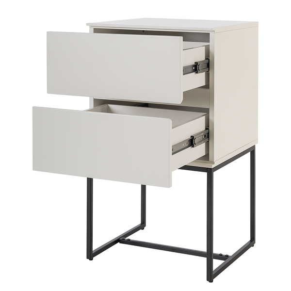 Nachtkommode Zaddy 75 cm - Weiß / Schwarz