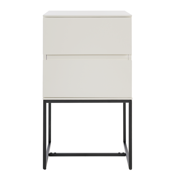 Nachtkommode Zaddy 75 cm - Weiß / Schwarz
